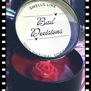 Bad Decisions I Red Rose Design All-Natural Soy Candle